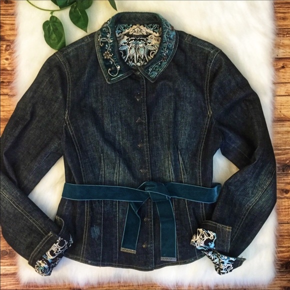 elie tahari jean jacket